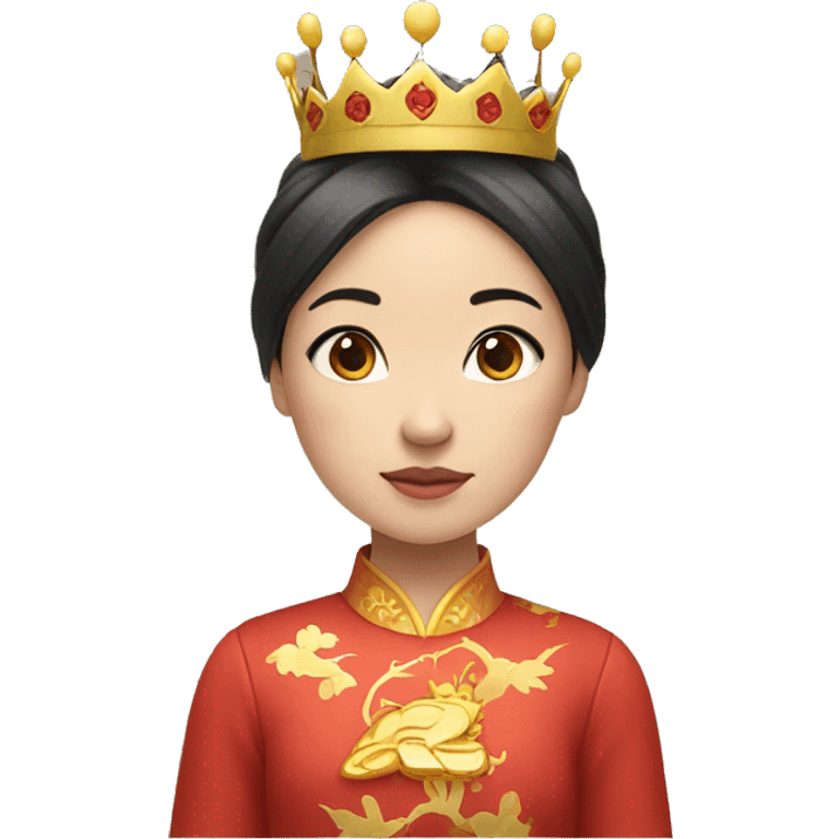 a chinese girl with a crown on top and a heart next to her emoji