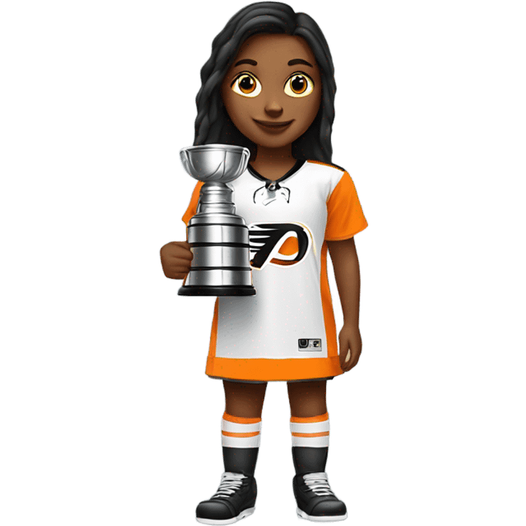 girl holding orange stanley cup emoji