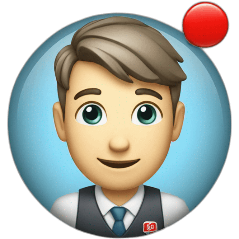 Employee of the real estate agency "Floors" with a red badge emoji