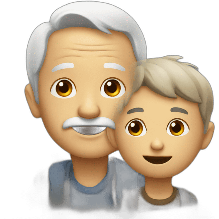 Oldmen and young boy emoji