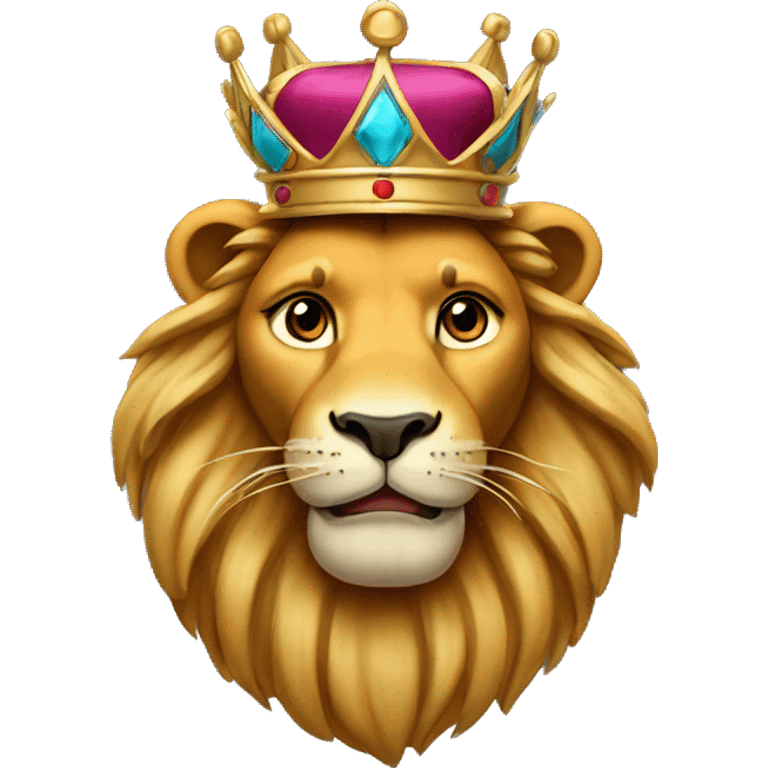 Lion with a crown on his head emoji