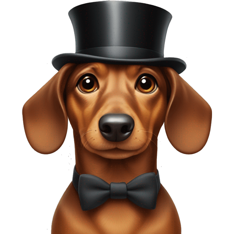 Dachshund with top hat emoji