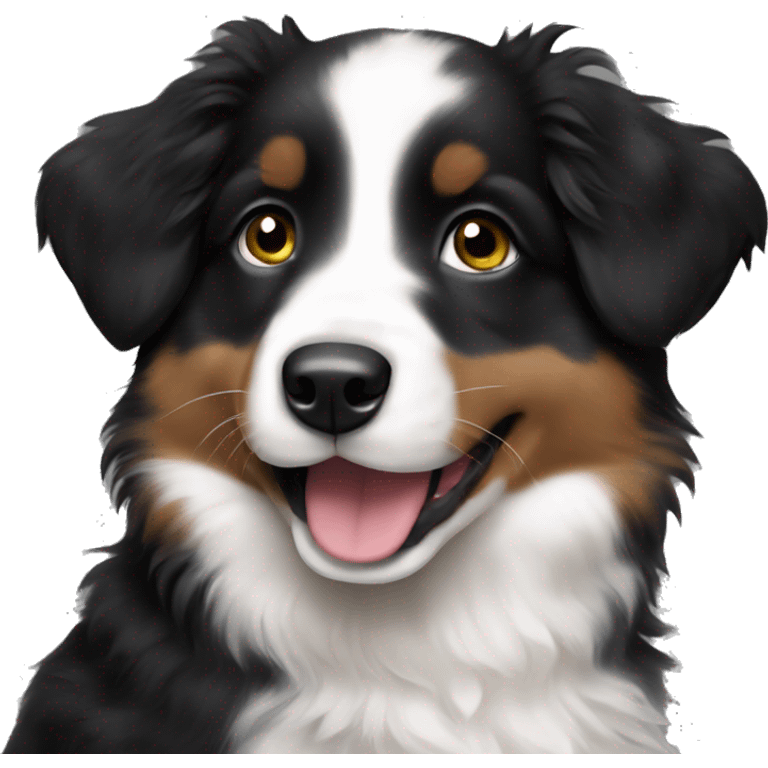 black tri australian shepherd puppy emoji