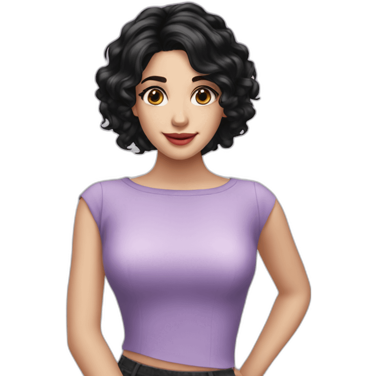 violetta beautiful girl black hair emoji