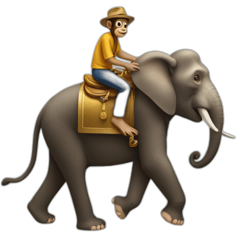 a monkey riding an elephant emoji