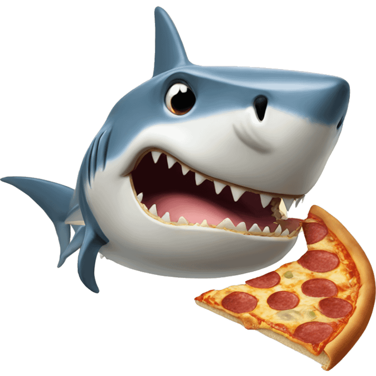 Shark eating pizza emoji