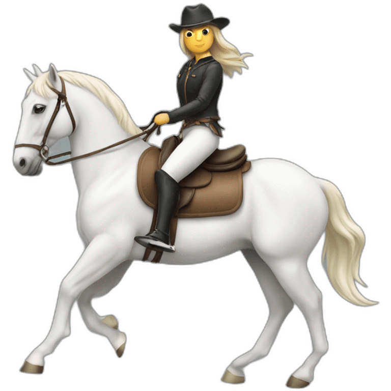 horse rider on a white horse emoji