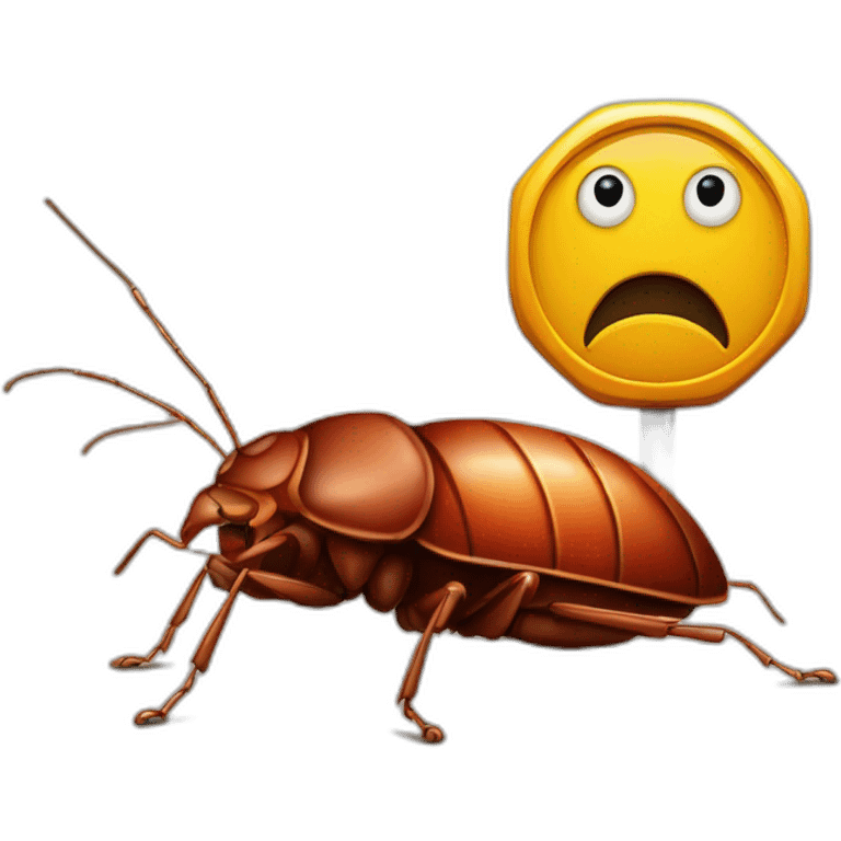 bed bug behind a forbidden sign emoji