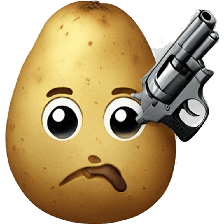 Potato with a gun emoji