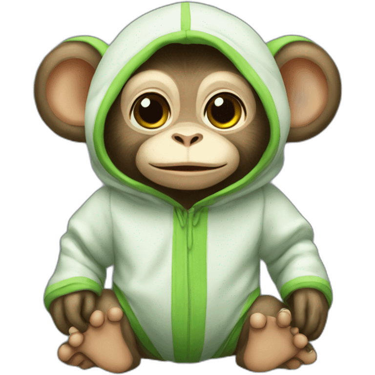 baby monkey in a frog costume  emoji