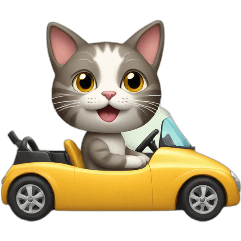 Cat driving a car emoji