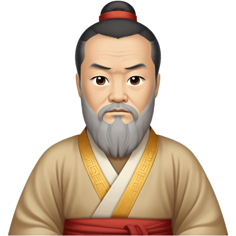 Cinematic Realistic Confucius Portrait Emoji, depicted as a wise ancient philosopher in traditional robes with a serene, contemplative expression, rendered with soft timeless textures and harmonious natural lighting that captures his enduring wisdom. emoji