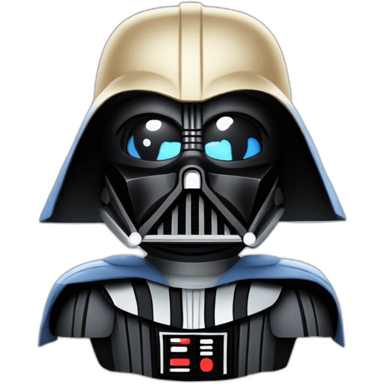 Darth vader with bleu lightsabee emoji