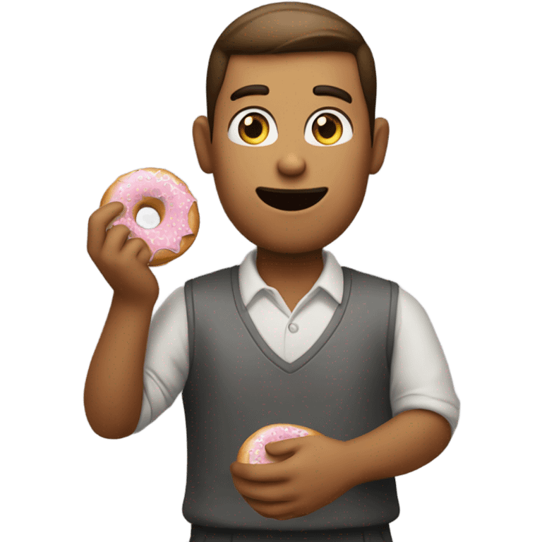 a person side eyeing someone with a donut  emoji