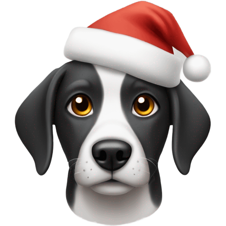 Dog wearing Santa hat emoji