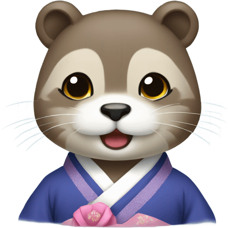 a otter face wearing traditional korean hanbok emoji