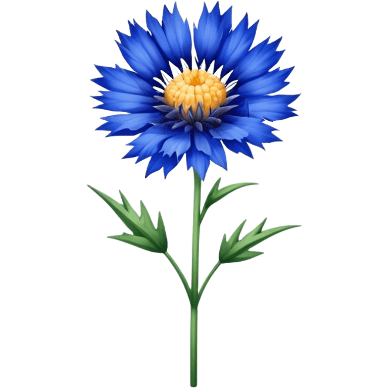 single Cornflower, straight stem emoji