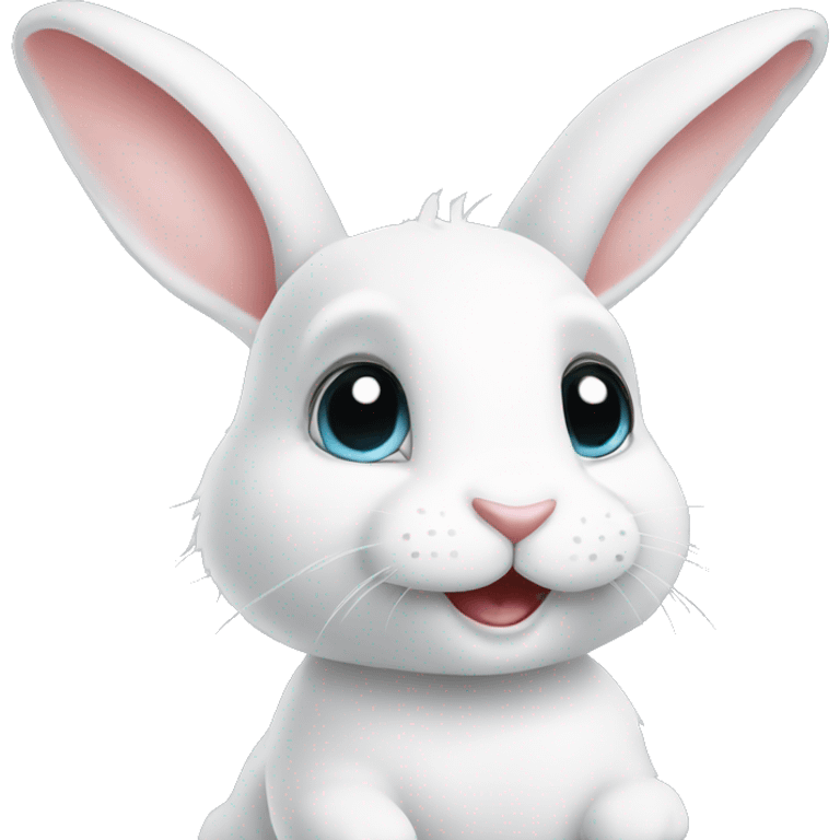 Cute White bunny curious  emoji