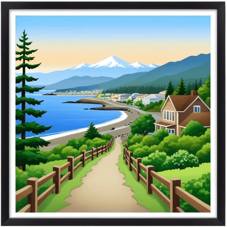 Port Angeles Washington town and walking trail emoji