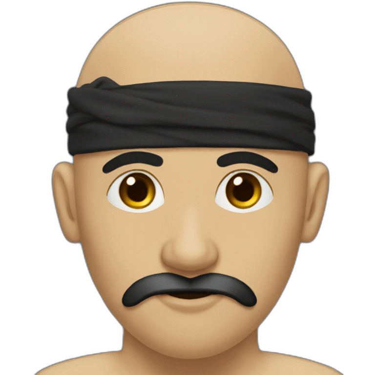 egyptian bald guy with black moustache and a beard emoji