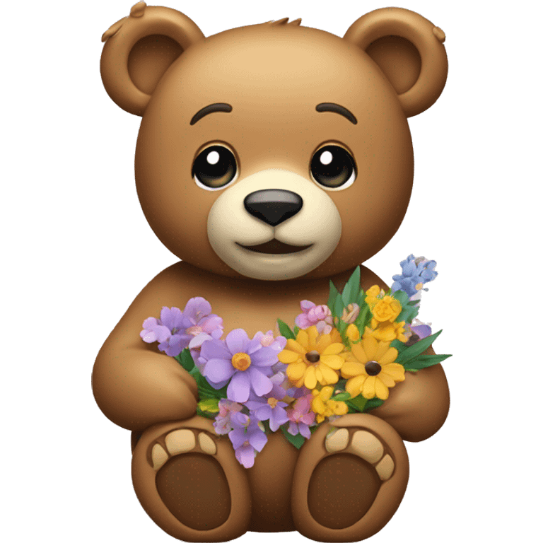 Bear with flowers for Swarovski emoji