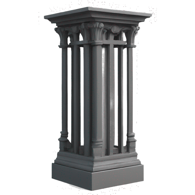 cast iron metal column structure pilar, modern frontal emoji