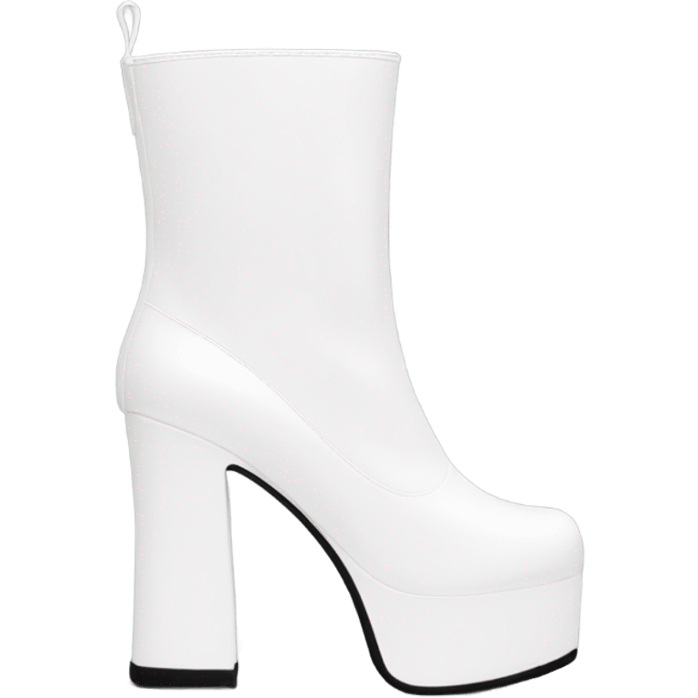 White platform Gogo boots emoji