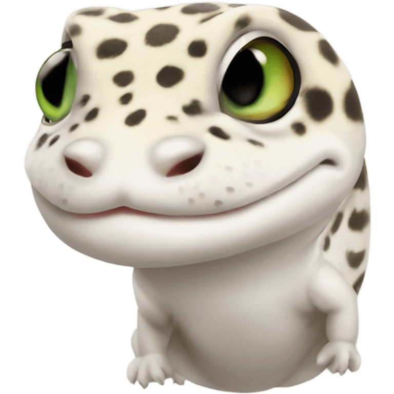 White leopard gecko emoji