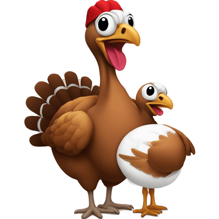 Turkey holding a baby emoji