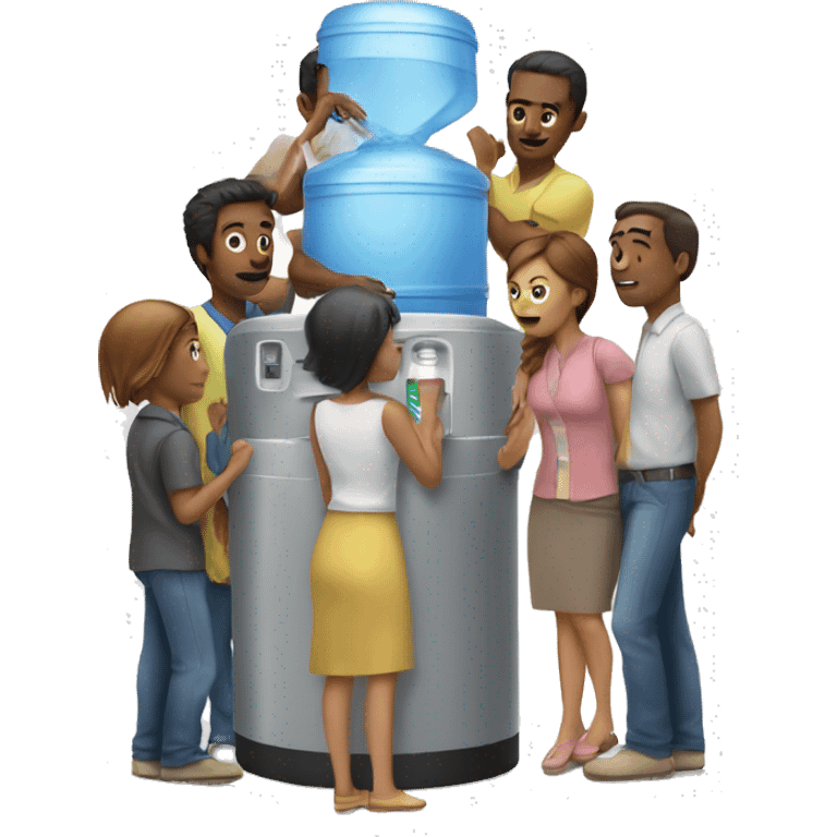 people around a watercooler emoji