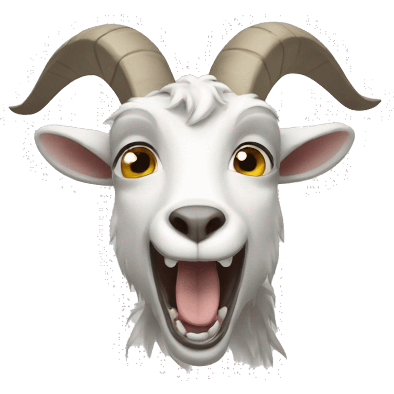 grey and white male goat screaming emoji