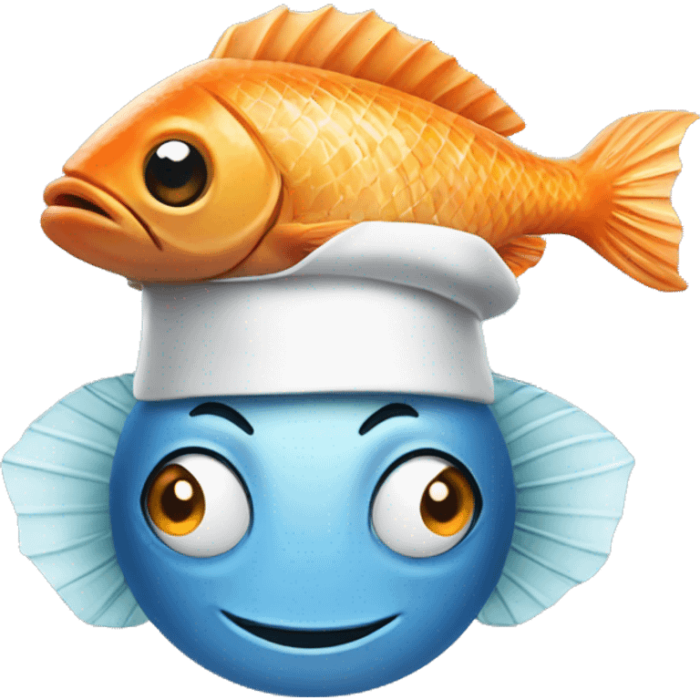 fish with a chef hat emoji