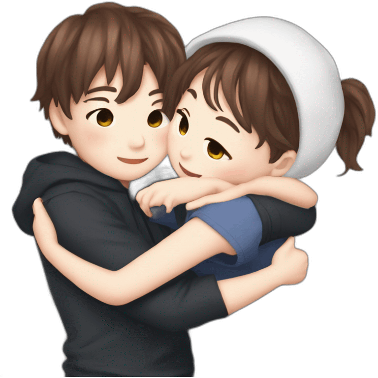 Jungkook and Jennie in hug emoji