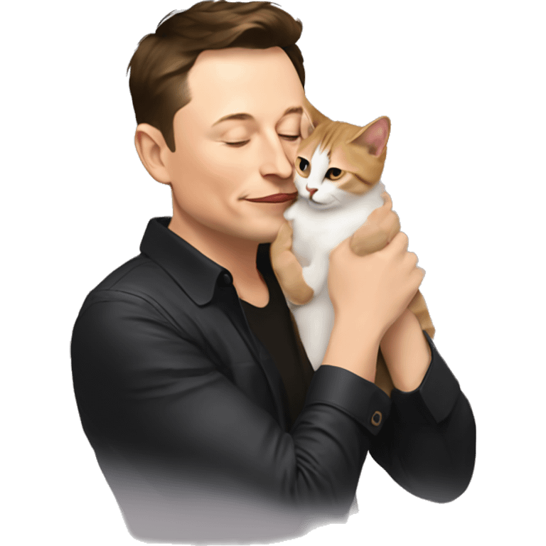 Elon musk kissing cat emoji