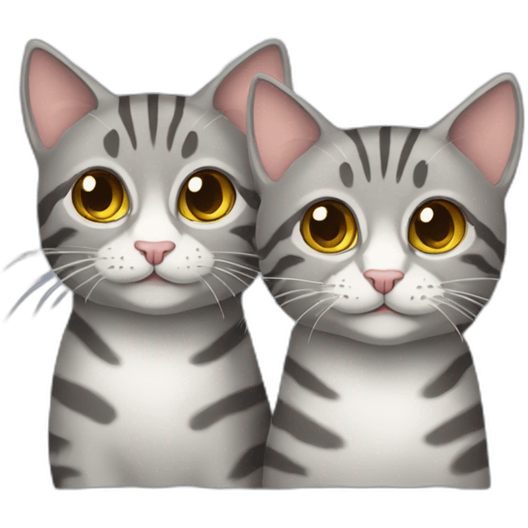 two gray tabby cats emoji