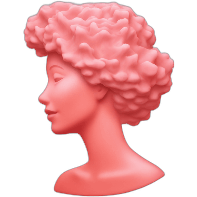 Pink coral cameo woman silhouette emoji