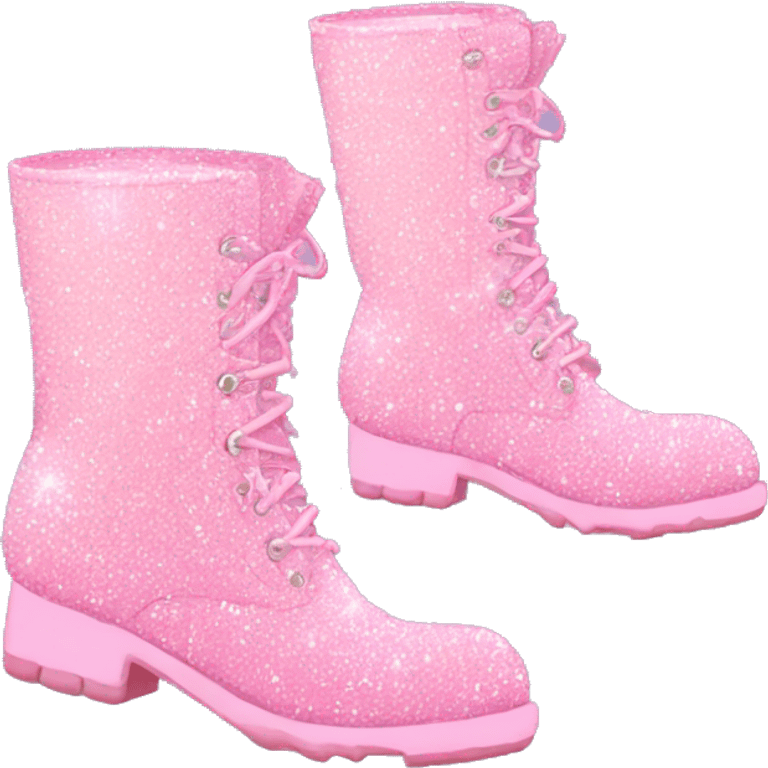 Pastel pink sparkly boots emoji