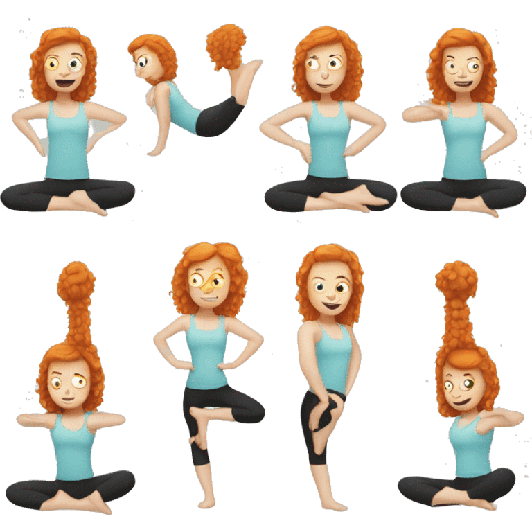 Pilates ginger girl emoji