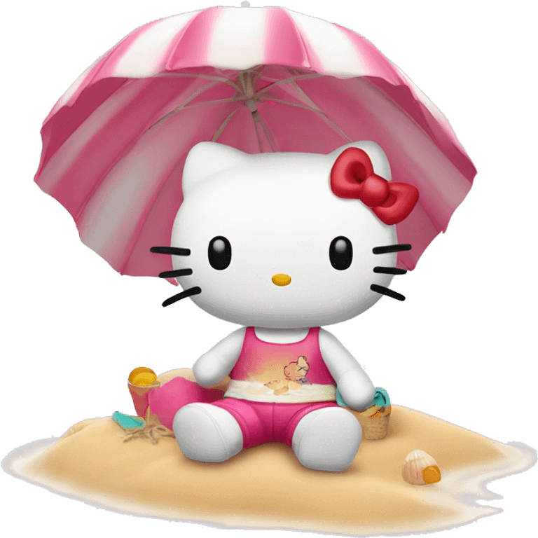 hello kitty in the beach emoji