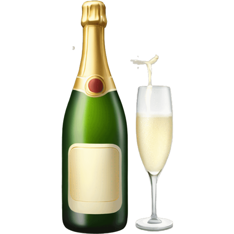 White champagne with bottle  emoji