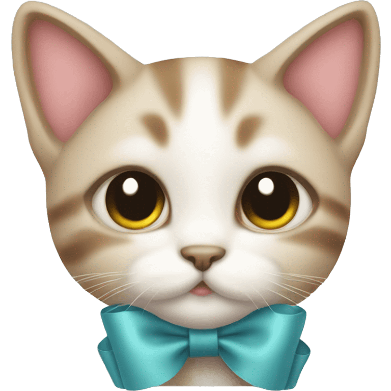 cute kitten with nice bow emoji