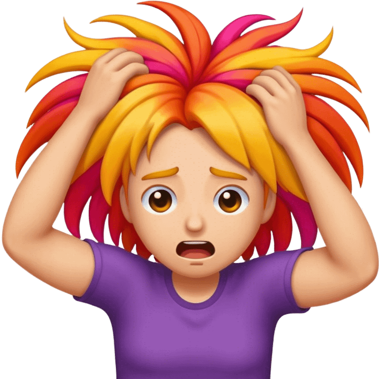 emoji with pulling out your hair in frustration emoji