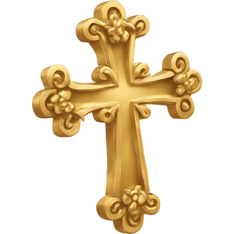 Frilly gold cross emoji