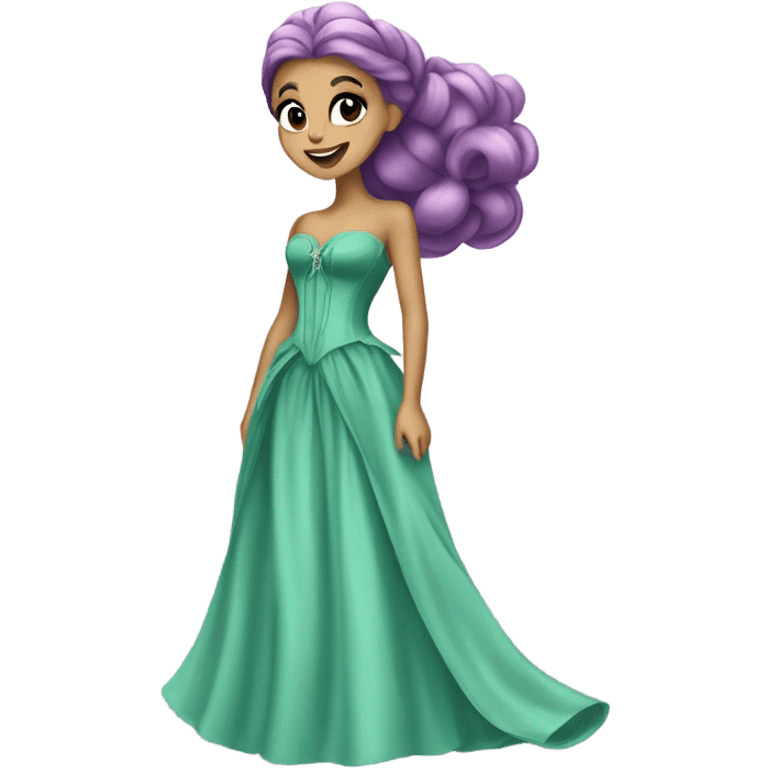 Ariana Grande as Galinda from wicked wearing long flowing dress  emoji