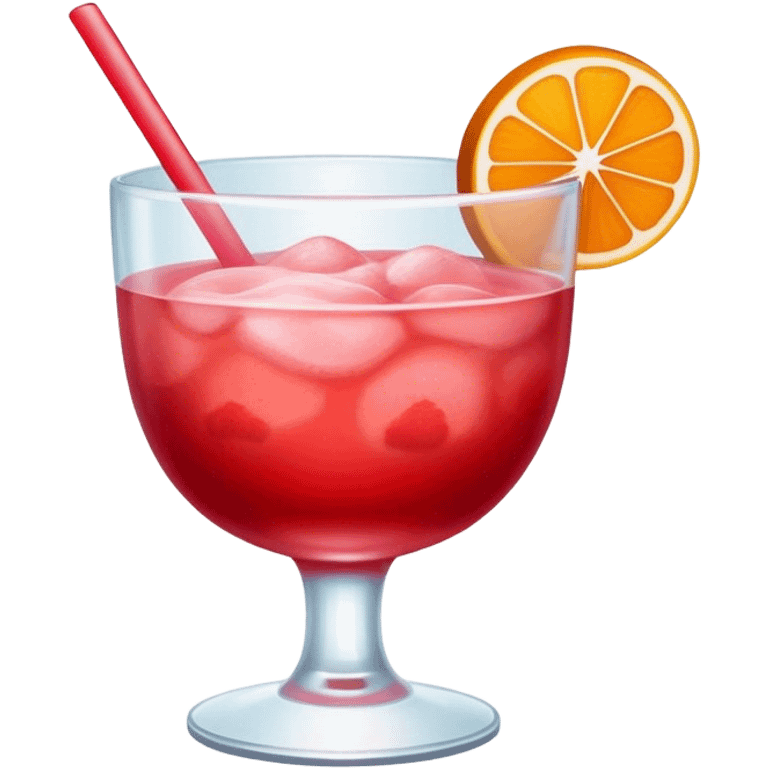 A sweet, red-colored beverage, made with fruit or syrup, often served cold and refreshing, symbolizing traditional drinks like sherbet emoji