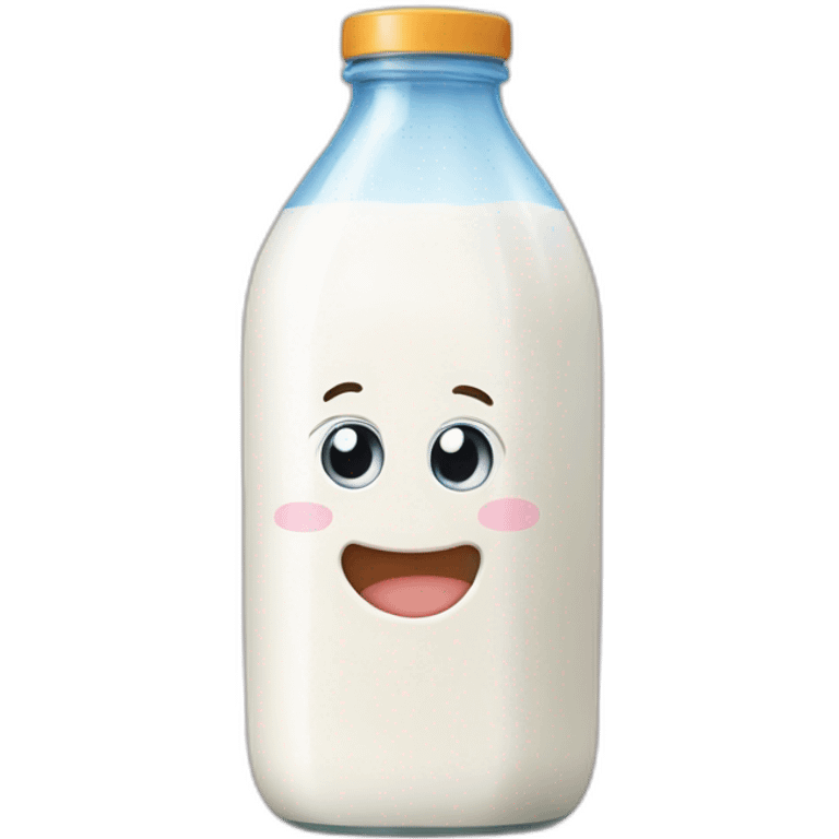 A cute face bottle of milk emoji