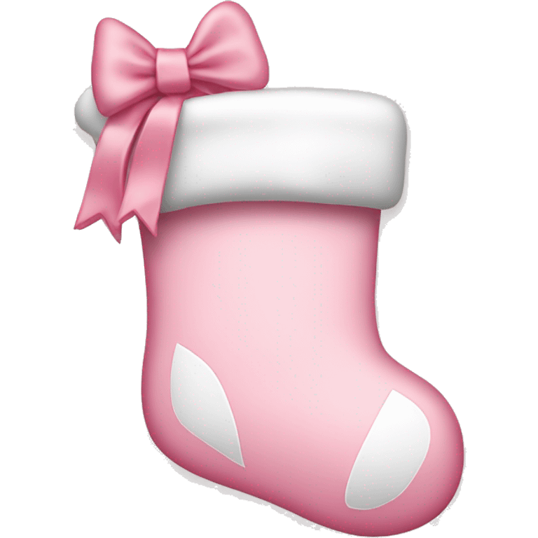  light pink Christmas stocking with bow emoji