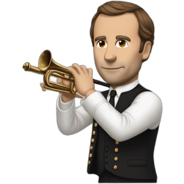 Macron qui joue de la flûte emoji