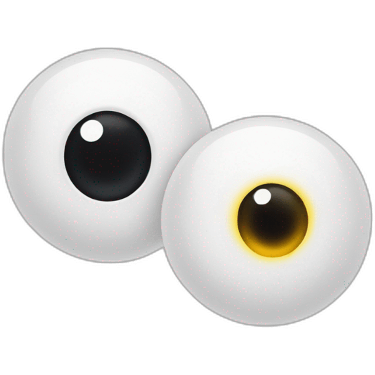 two eyesballs, one is black, one is white emoji