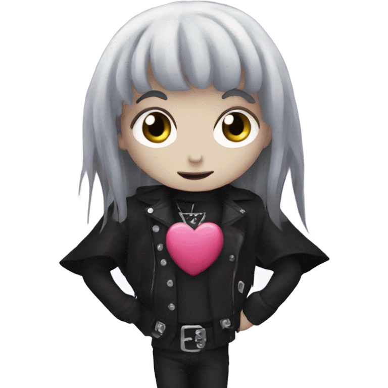 Goth heart emoji